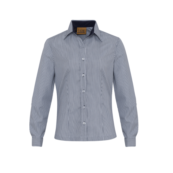 Executive Navy Stripes Double Function Blouse For Women